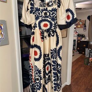 Piper & Scoot Cream and Navy Maxi Dress